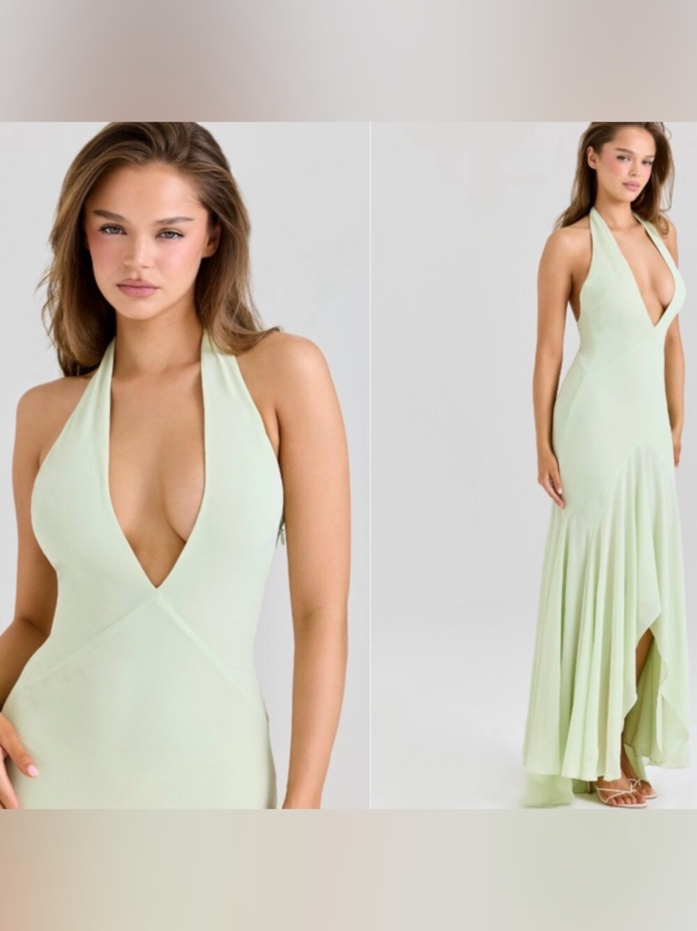 House of CB Pastel Green Backless Mermaid Gown - Picture 2 of 12
